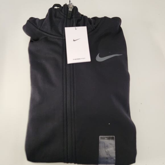 Nike Dry Men's Therma Full Zip Hoodie (Large, Black/Grey 2.0) - Picture 2 of 5